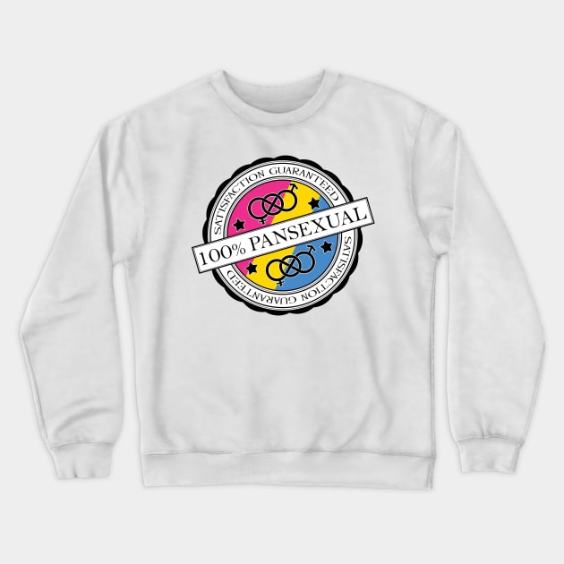 100% Satisfaction Guaranteed Pansexual Pride Flag Colored Stamp of Approval Crewneck Sweatshirt by LiveLoudGraphics